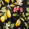 1 Yard Silk Charmeuse Print Black, Green & Yellow Lemon Tree 53" Wide Luxury Fabric for Dresses & Skirts